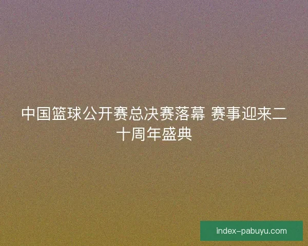 中国篮球公开赛总决赛落幕 赛事迎来二十周年盛典